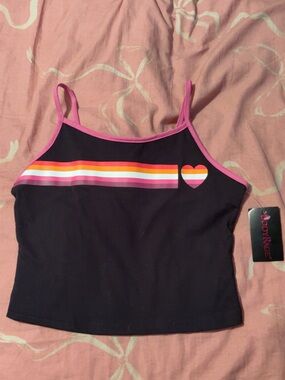 Spencer's Lesbian Pride Crop Top